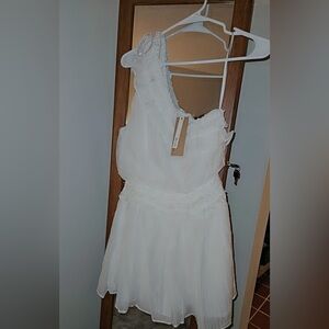 One shoulder dress romper